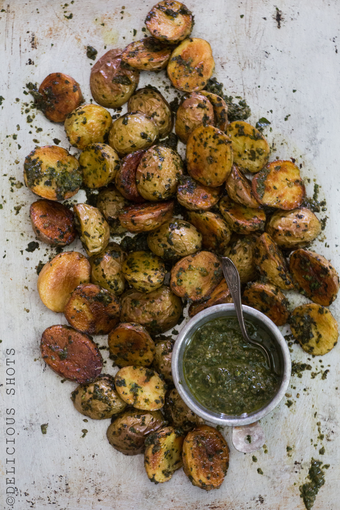 delicious shots Roasted Pesto Potatoes