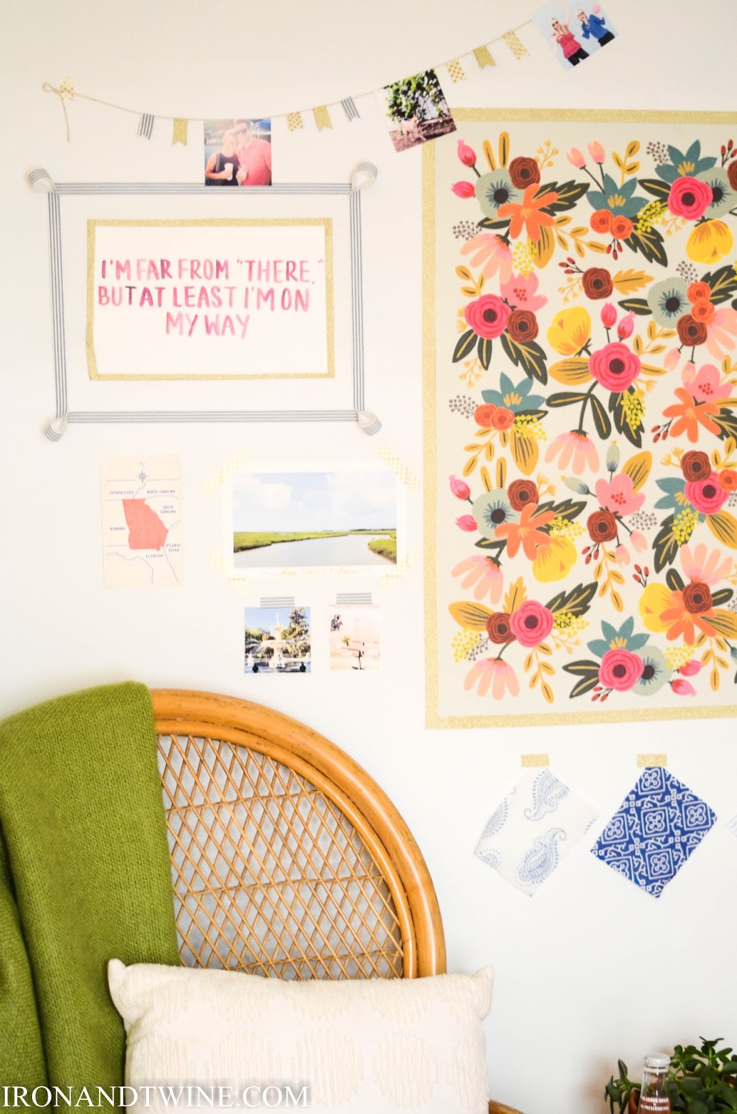 IRON & TWINE: Washi Tape Gallery Wall | Dorm Room Decor
