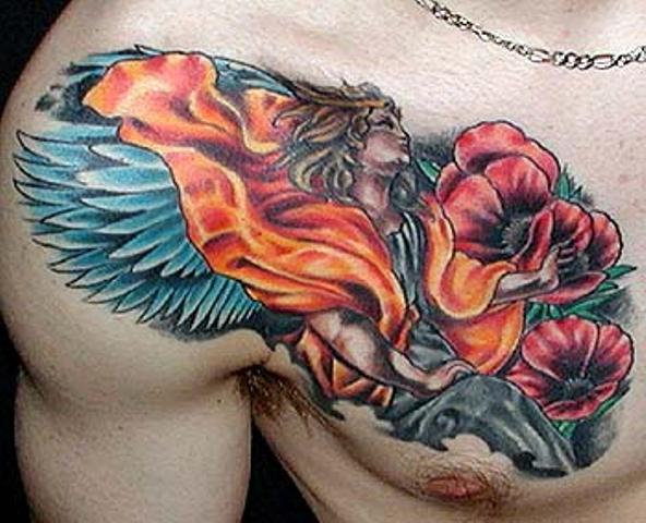 Chest Tribal Tattoos Design For Men chest is an ideal body area to get 