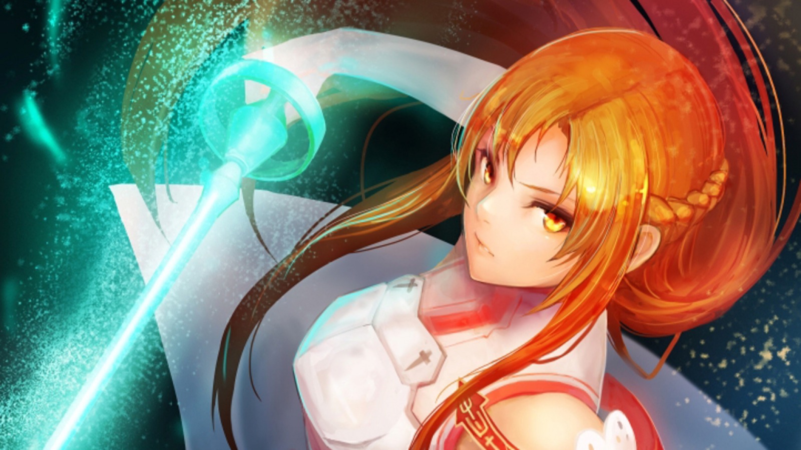 Asuna Sword Cute Armor Sword Art Online Green Field Anime HD Wallpaper ...