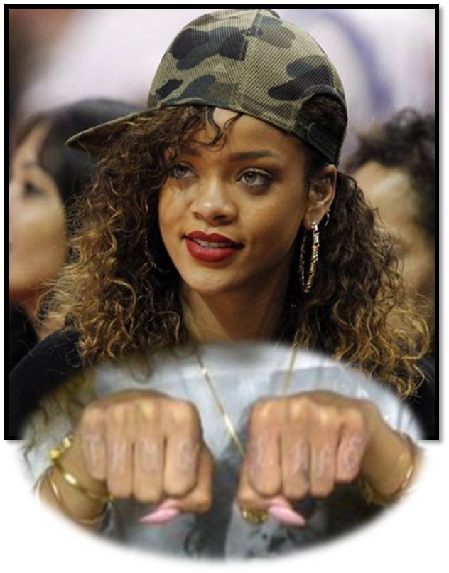 Rihanna new THUG LIFE tattoo