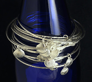 Scarborough Seashells Sterling Silver Bangle available on etsy