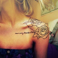 IT LOOKS AMAZING WITHOUT SHADINGS WITH FLOWER TATTOO ON SHOULDER