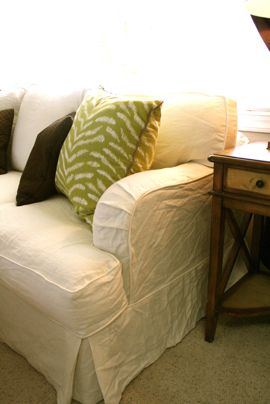 Custom Slipcovers by Shelley Jan's White Linen Couch