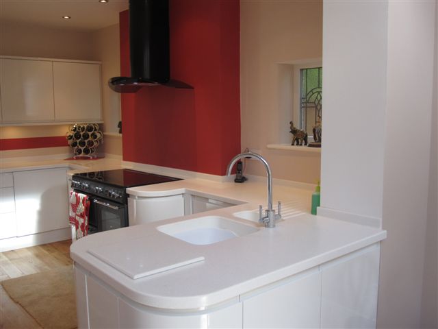 Corian Worktops S Curved We Were Then Asked To Create A Curved Peninsular Worktop With An Integrated Bowl And Half Sink