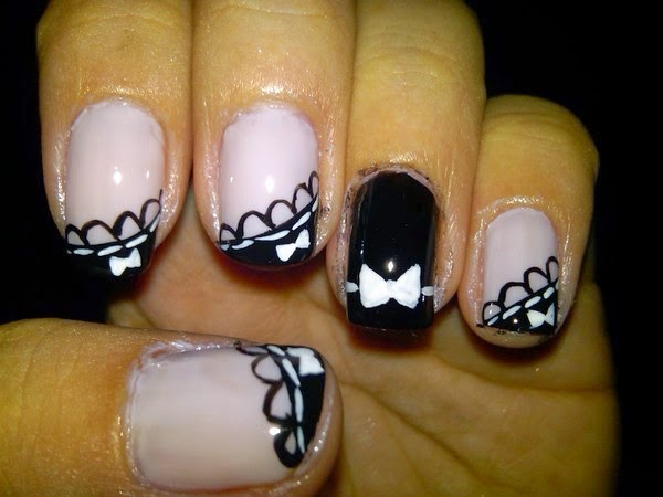 most beautiful black and white nail art designs