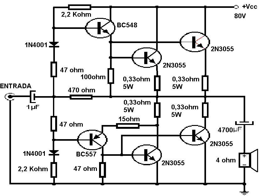 Amplificadores de audio Amplificador transistorizado de 90 W