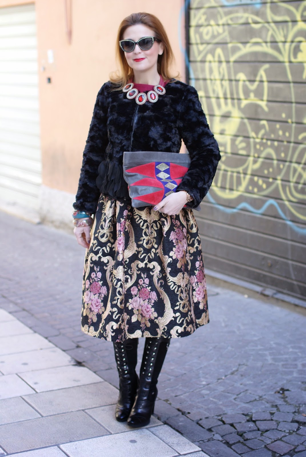 Russian doll trend, Valentines day wishes, baroque roses midi skirt, Fashion and Cookies fashion blog, fashion blogger