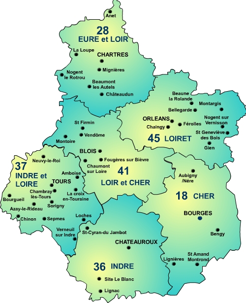 region centre departement - Image