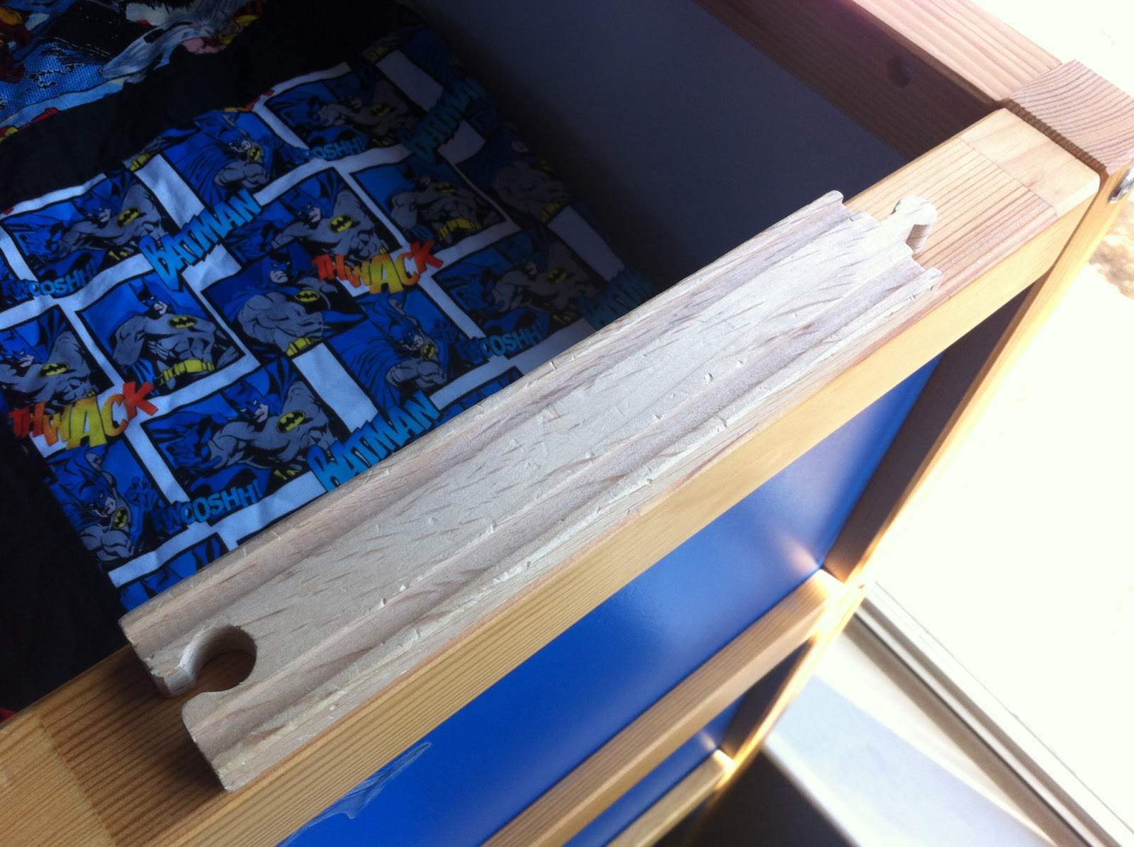 Between the Rabbit's Ears DIY Ikea Kura Train Track Hack