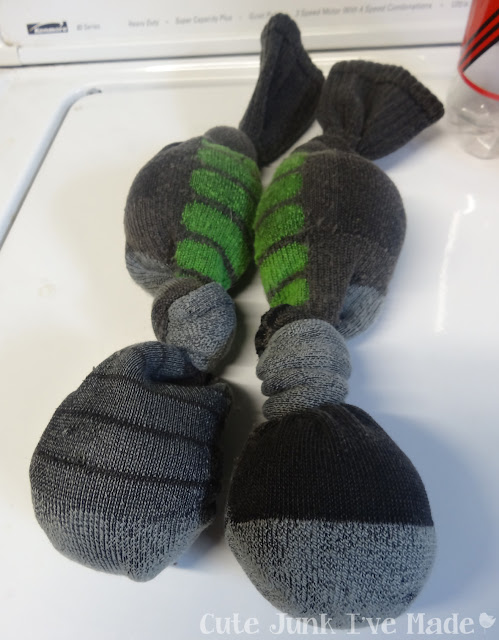Spring Cleaning:  The Bedrooms - Tennis balls tied into snowboard socks