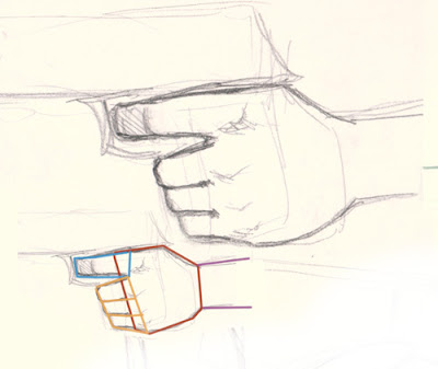 How to draw hand holding gun