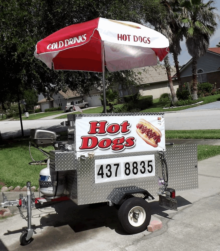 JACKSONVILLE, FLORIDA'S BEST HOT DOG, SAUSAGE MOBILE CART THIS
