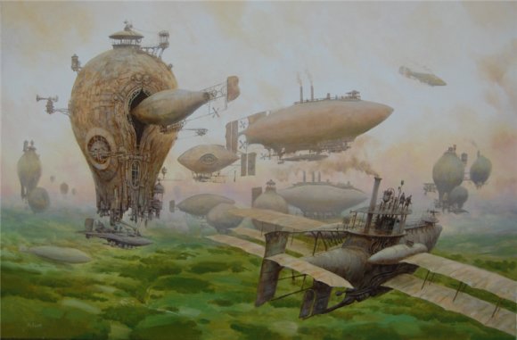 Vadim Voitekhovitch voitv deviantart ilustrações steampunk navios e naves