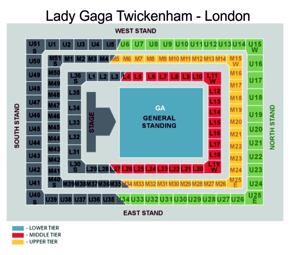 Lady Gaga Born This Way Ball Seating Chart