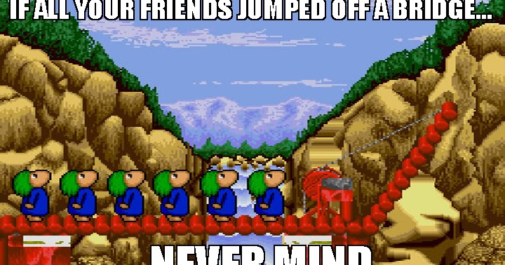 lemmings jumping off cliffs game