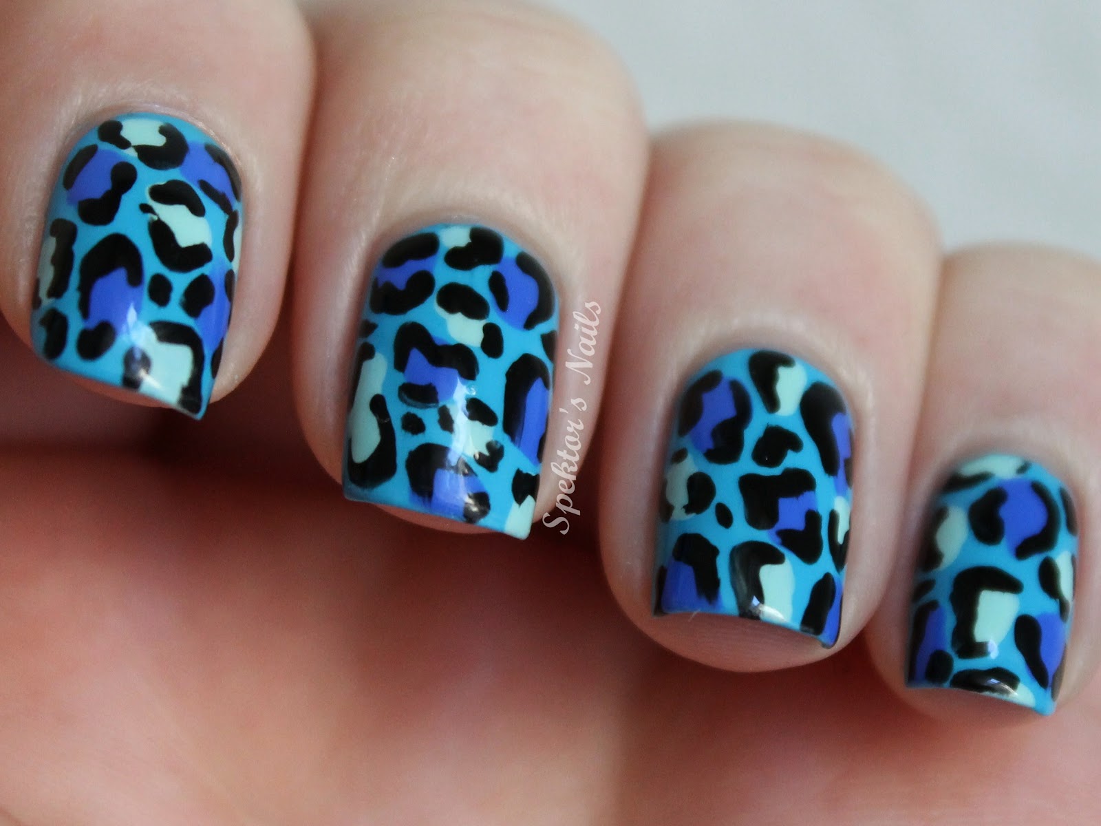 Blue Leopard Print Nail Art Tutorial - wide 3