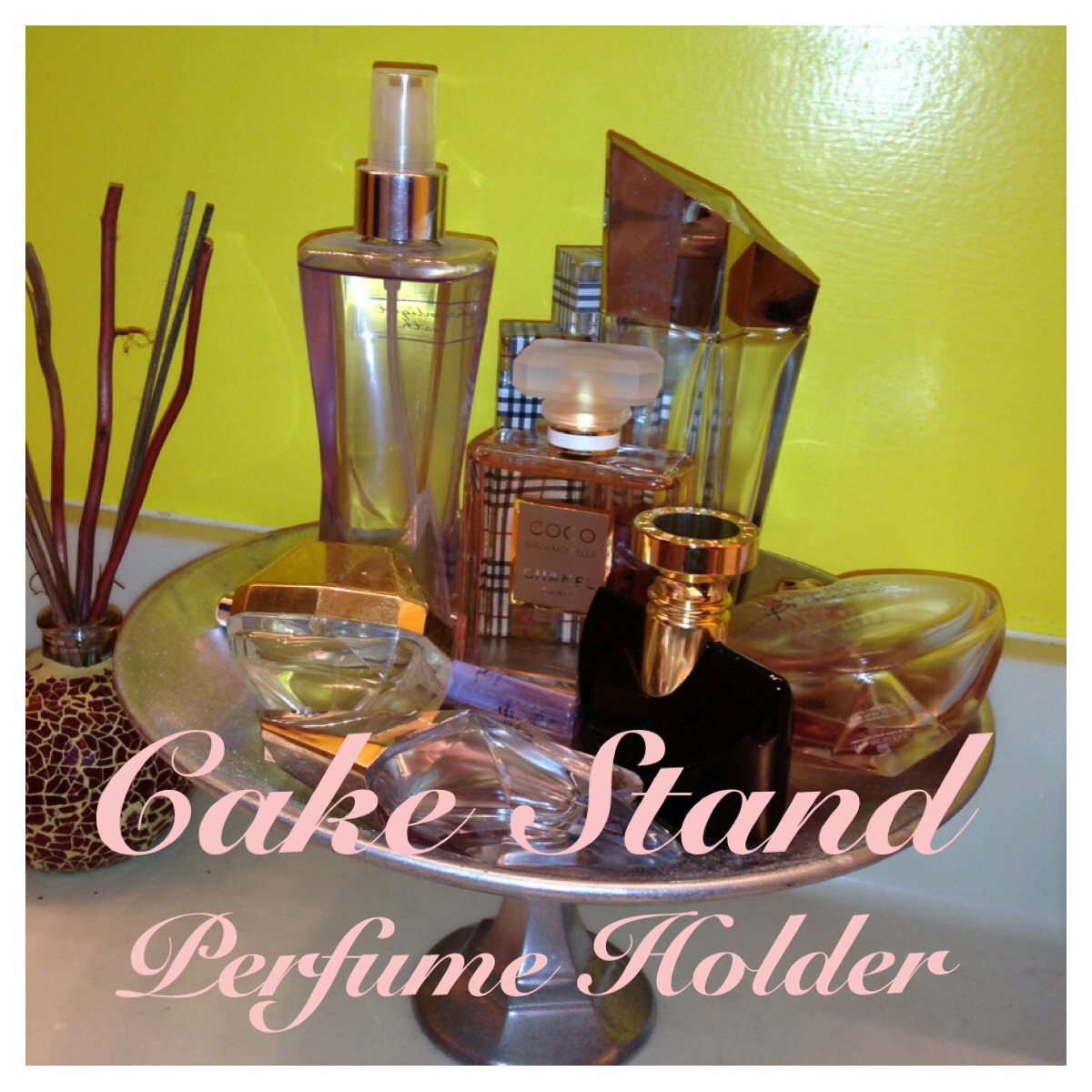 & Glitter DIY Cake Stand Perfume Holder