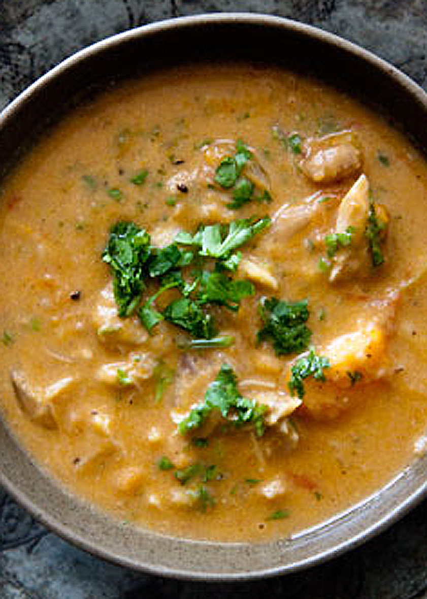 Scrumpdillyicious African Chicken, Peanut & Spinach Stew