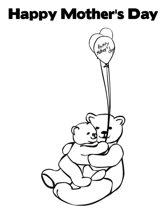 Animals Coloring Pages "Happy Mother's Day.