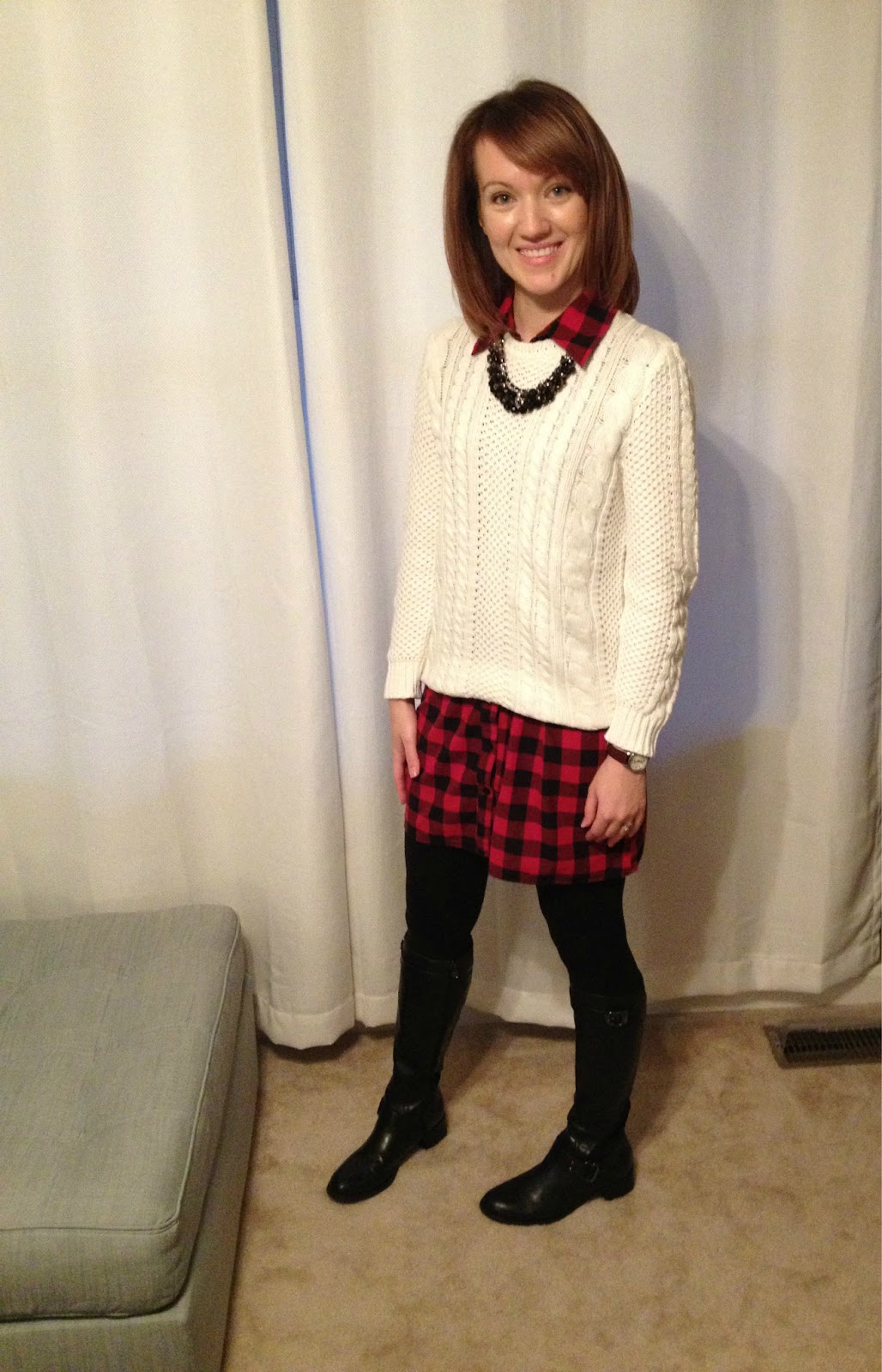A Little Bit of WoWe Sweater over Dress