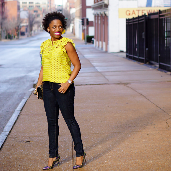 banana republic ruffle top