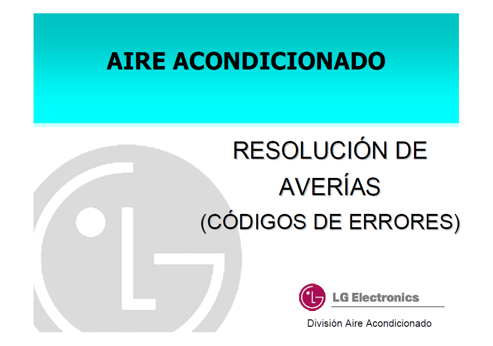 LG Resolución de averías y códigos de error.