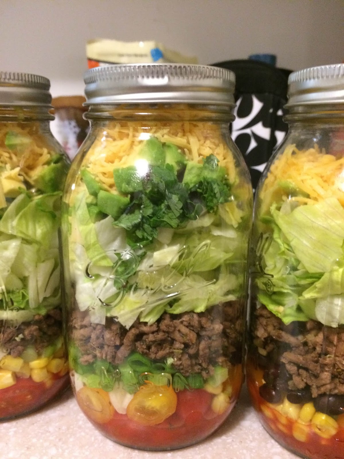 Mason Jar Maven Taco Salad in a Jar