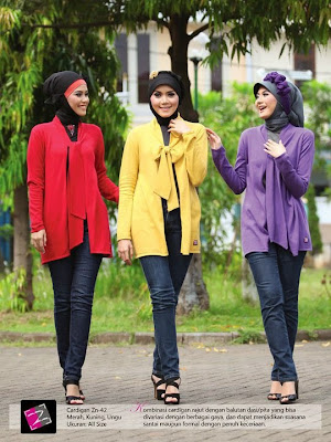 Zenitha Cardigan rajut pita merah kuning ungu ZN42