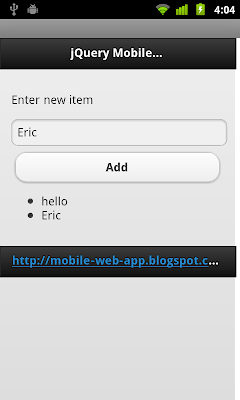 jQuery Mobile: Add HTML elements using Javascript code jQuery Mobile: Add HTML elements using Javascript code