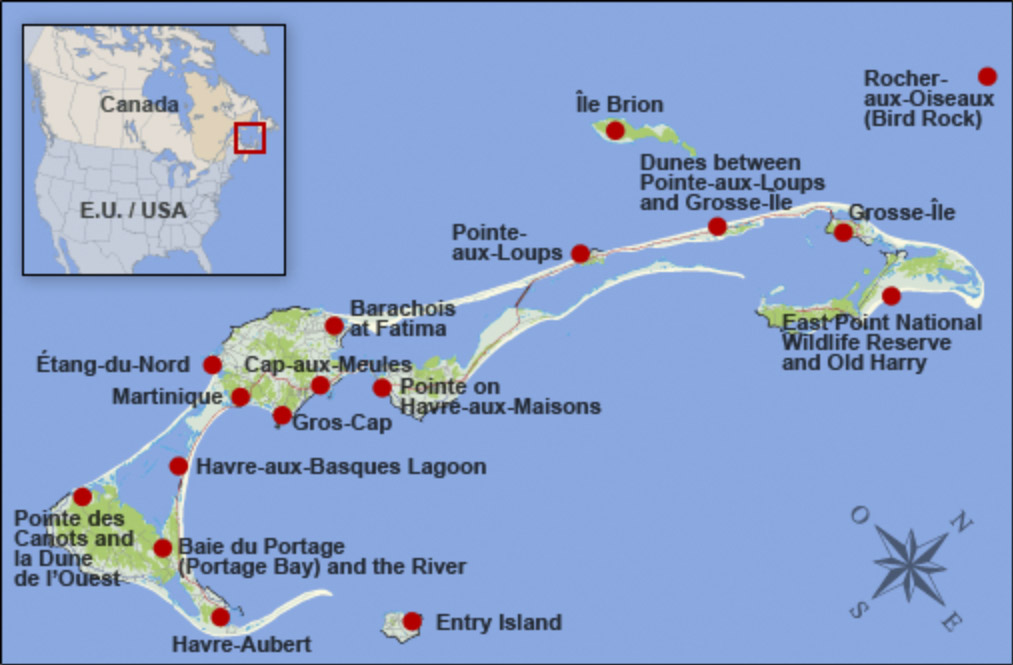 Ile de la Madeleine Map images
