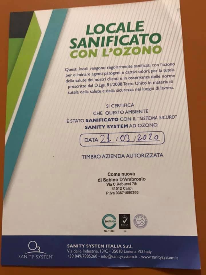 lavoriamo in AMBIENTI SANITIFICATI