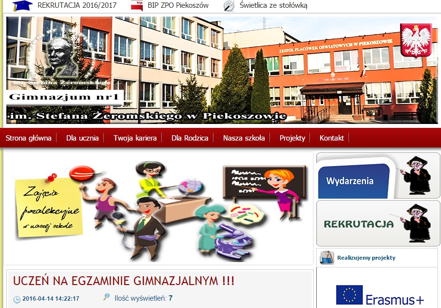 Website of Gimnazjum - secondary school