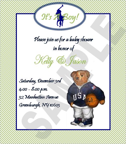 polo baby shower invitations