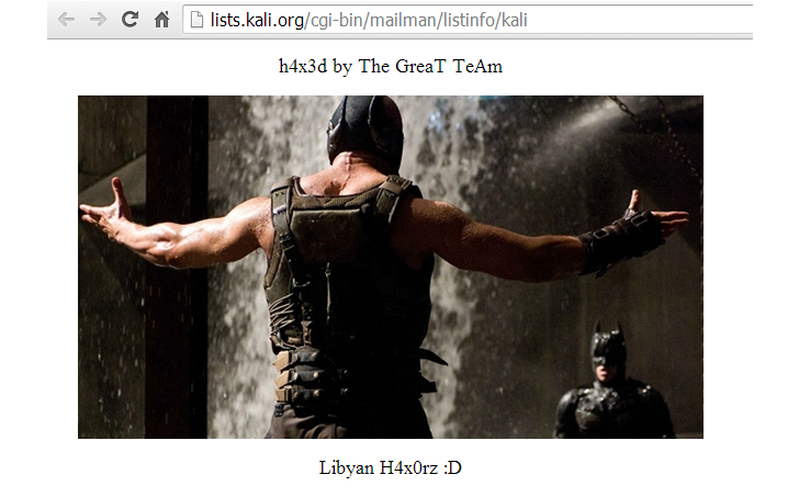 Kali Linux Mailing List Website Hacked By Libyan Hackers