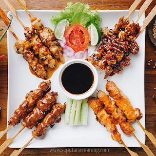 Satay plater grill on