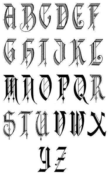 Letter Old English Calligraphy Alphabet Fonts