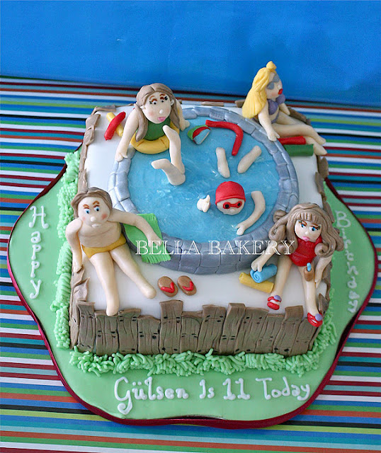 -: POOL PARTY BIRTHDAY CAKE