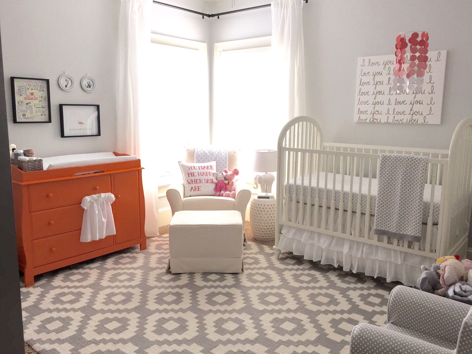 Everyday Loveliness: Nursery Reveal: Grey + White + Gold and Coral Accents