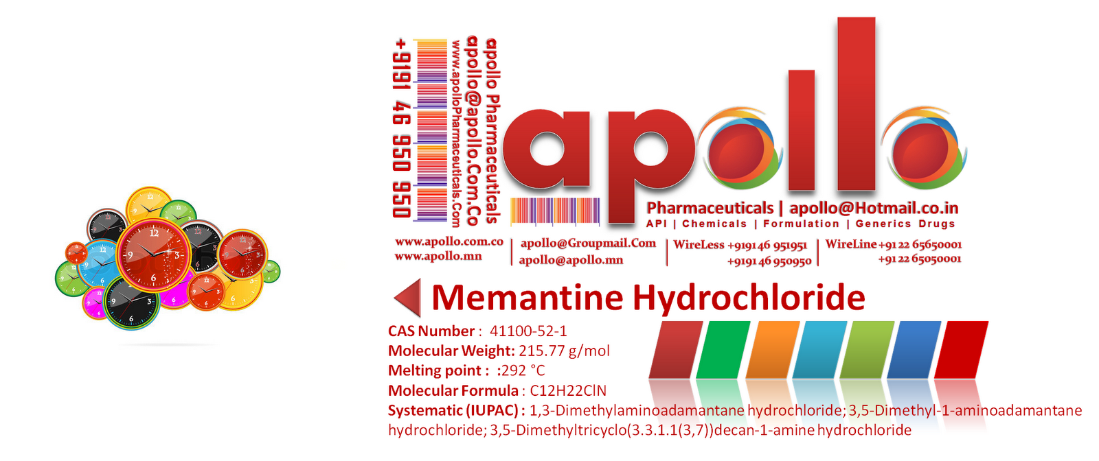 Memantine Hydrochloride apollo +9191 46 950 950