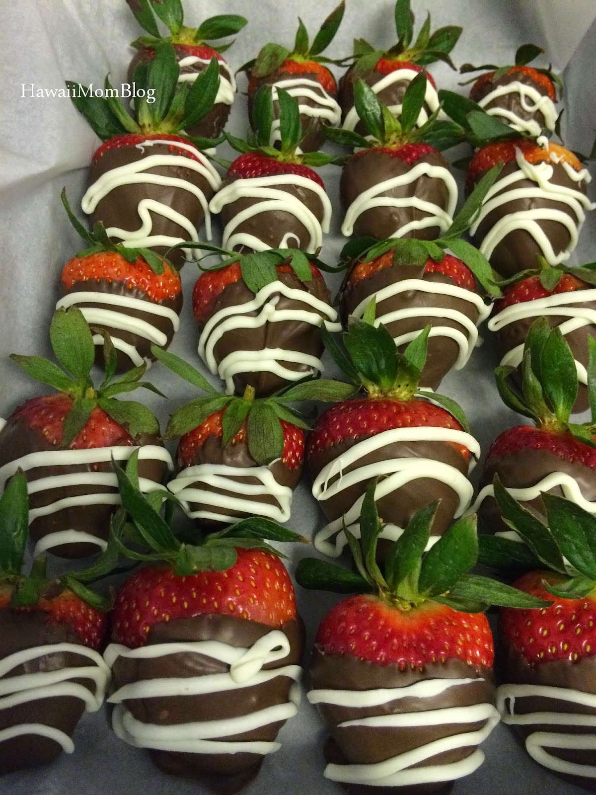 Hawaii Mom Blog Chocolate + VanillaCovered Strawberries