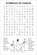 SOPA DE LETRAS DOMINGO DE RAMOS. BLANCO Y NEGRO (domingo de ramos bc)