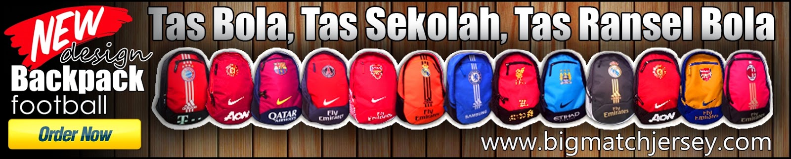 Agen Grosir dan Eceran Jual Tas Bola, Tas Sekolah, Tas Ransel Club SepakBola, Tas Backpack 2014 - 2015 Murah