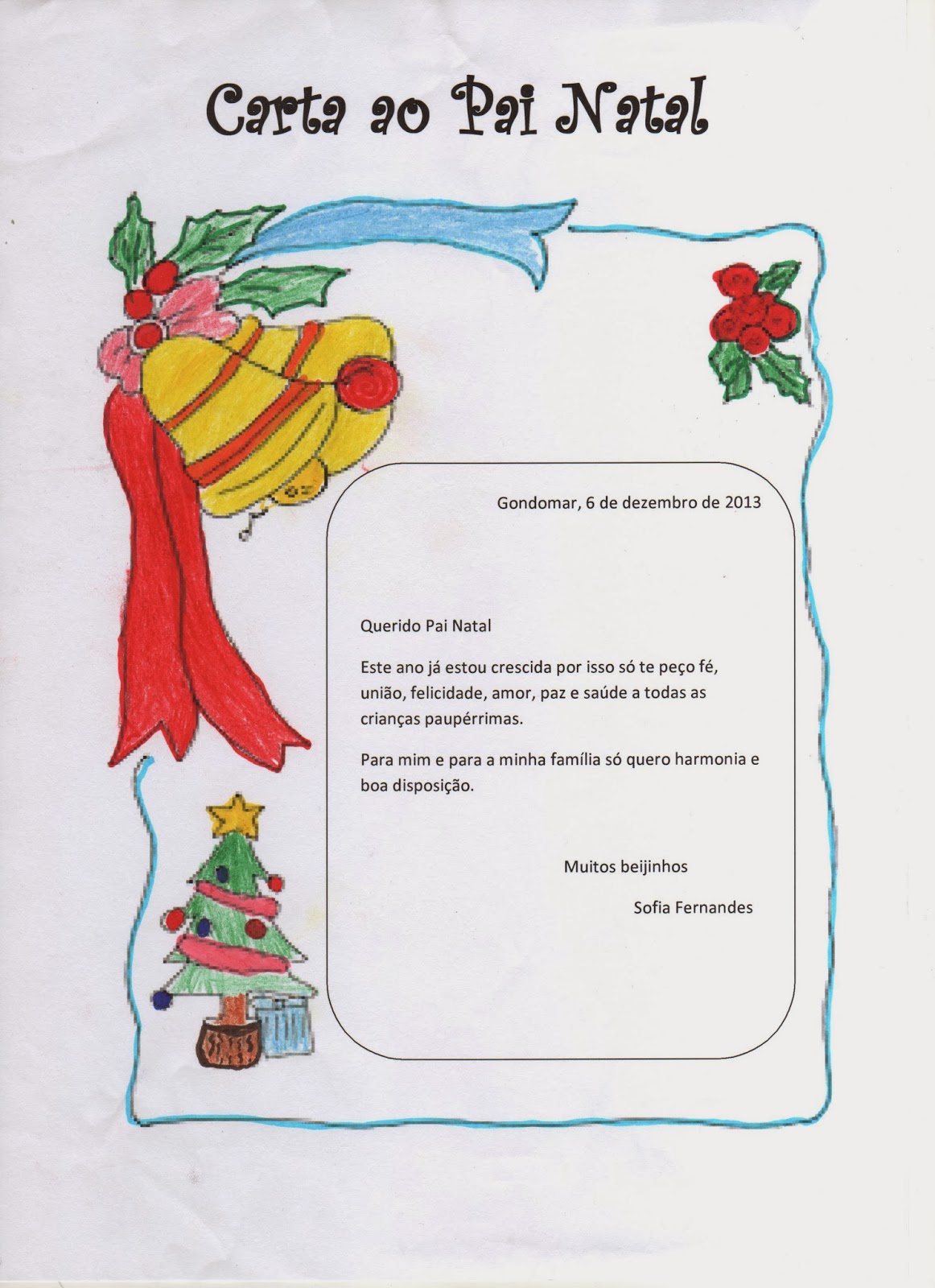 Aventuras de Palmo e Meio: Carta ao Pai Natal com os desejos dos alunos do  4º ano para esta época festiva