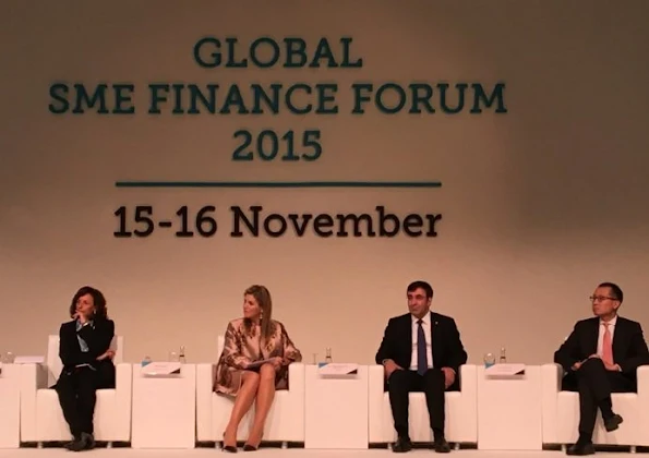 Queen Maxima of the Netherlands attends the official opening of the "Global SME Finance Forum 2015" on November 15, 2015 in Antalya, Turkey.