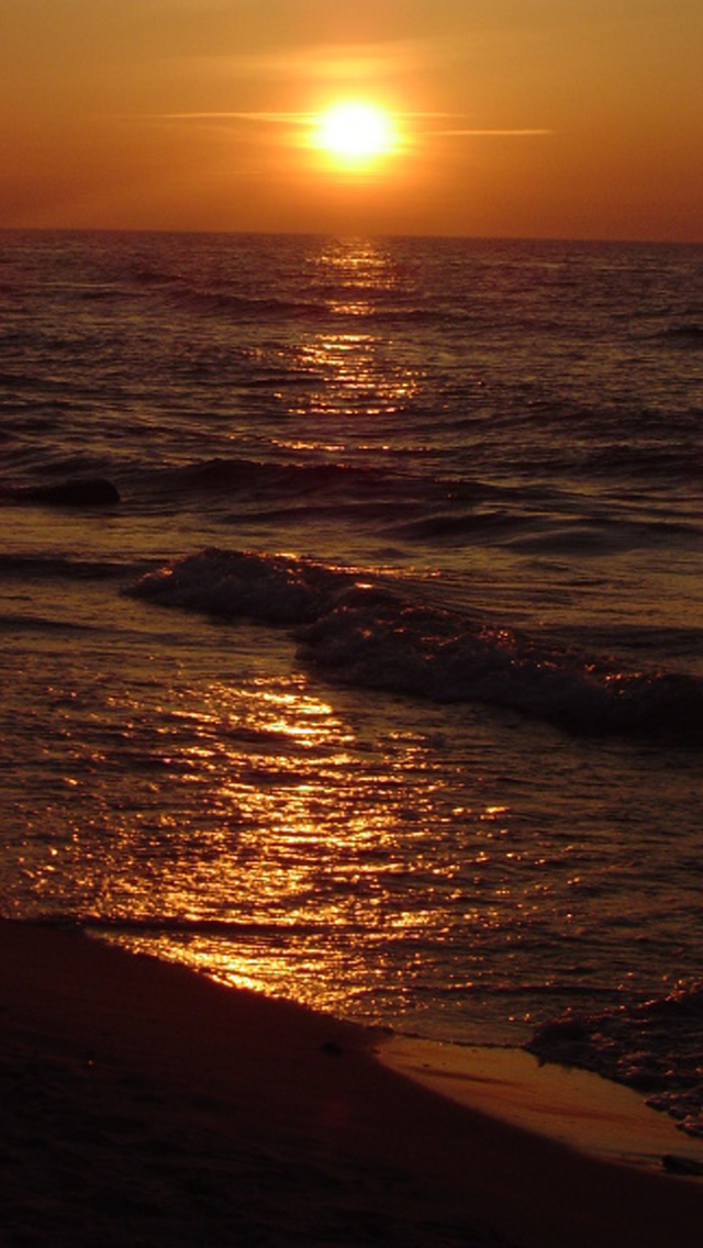 Free Download Ocean Beach Sunset HD iPhone 5 Wallpapers - Part Two