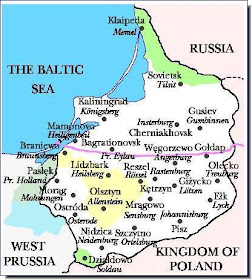 East prussia old new names Kaliningrad map