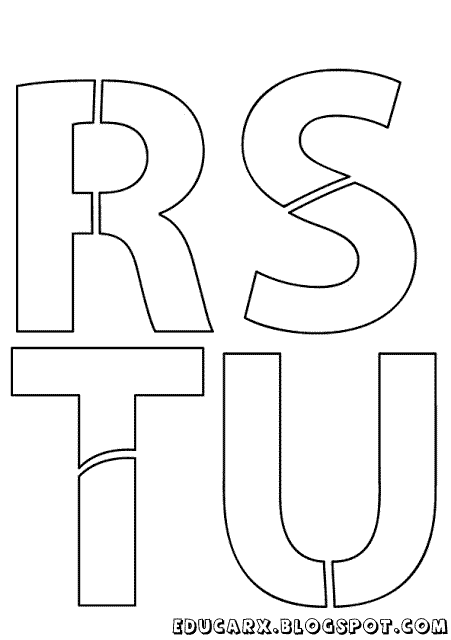 Modelo de letras para cartaz r s t u