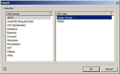 File > Export > ASCII > Design Strings File > Export > ASCII > Design Strings