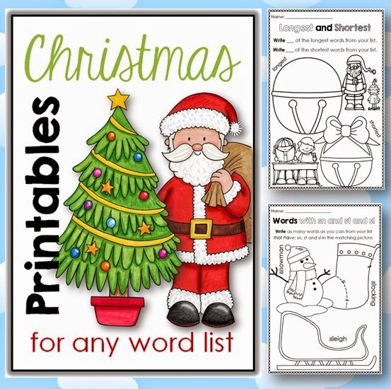Christmas Printables for any Word List great or centers and daily five in December Christmas Printables for any Word List great or centers and daily five in December